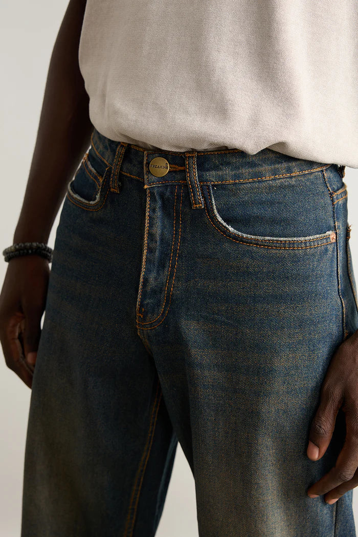 WIDE FIT SHADED MEN'S JEANS