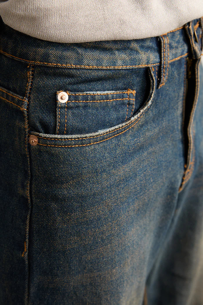 WIDE FIT SHADED MEN'S JEANS