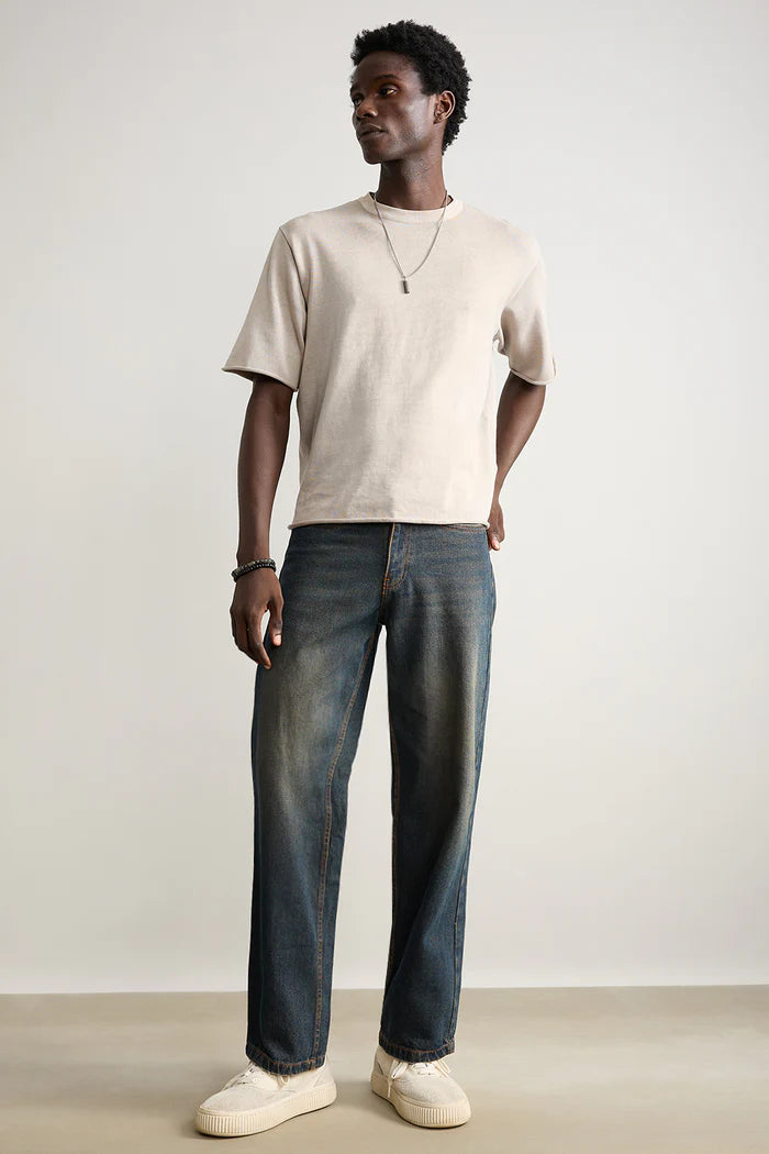 WIDE FIT SHADED MEN'S JEANS